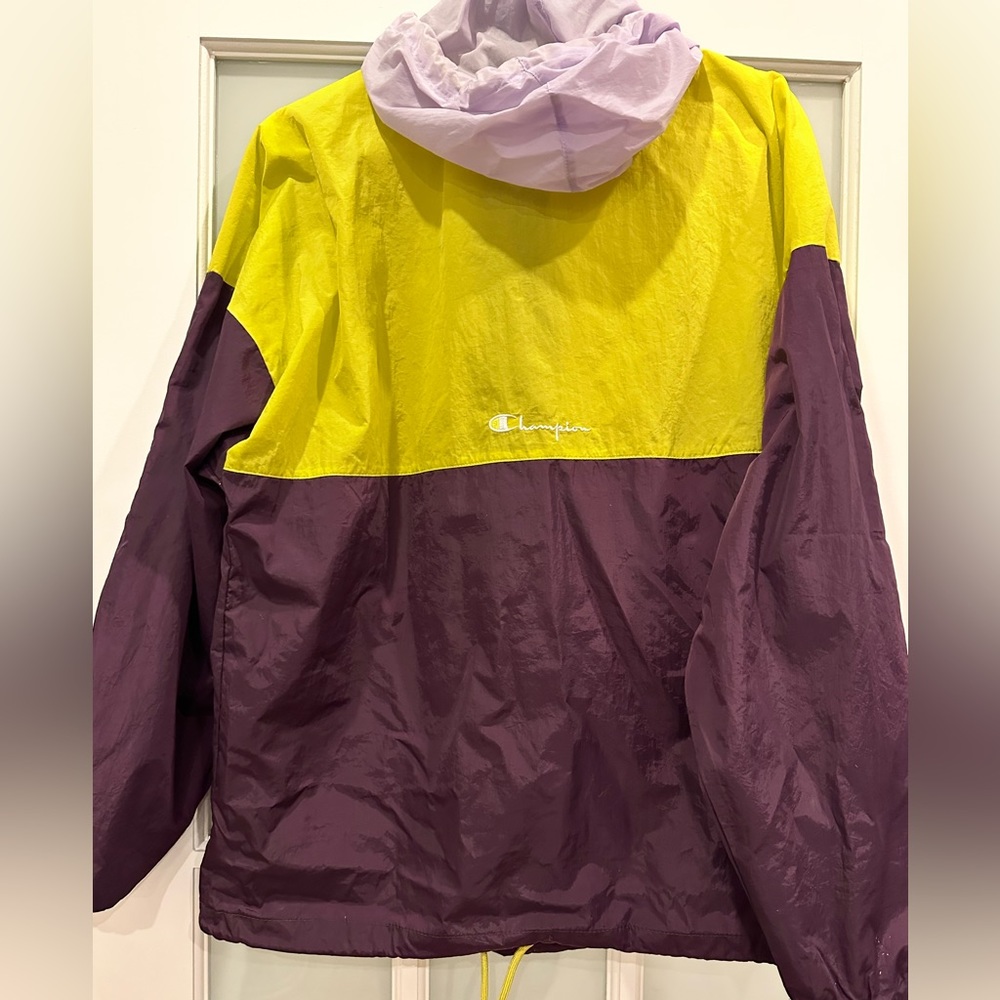 Champion Jacket Windbreaker Pullover Packable Hood - image 2